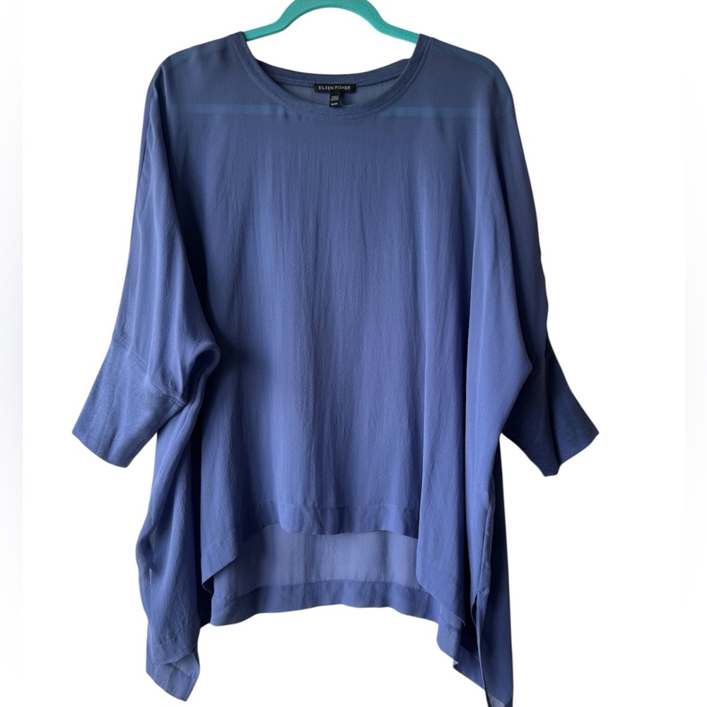 Eileen Fisher Periwinkle Relaxed Silk-Blend Tunic